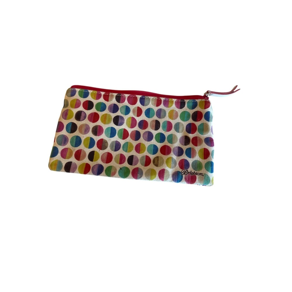 Brighton Multicolor Striped & Polka Dot‎ Cosmetic Pouch With Zipper Closure